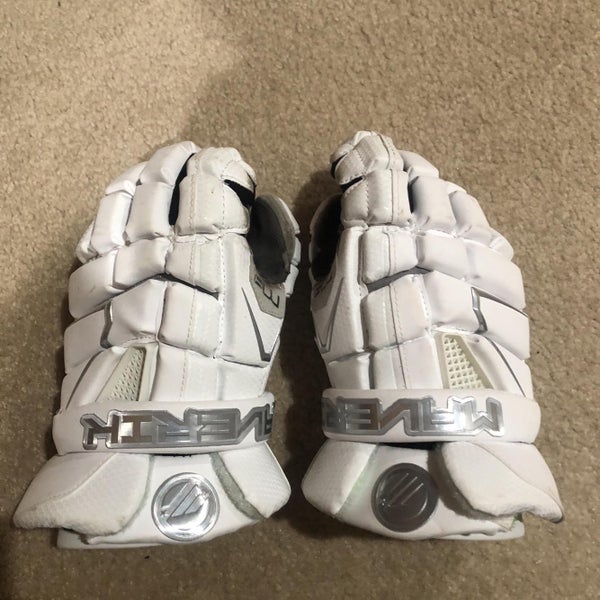 White Player's Maverik M3 12" Lacrosse Gloves