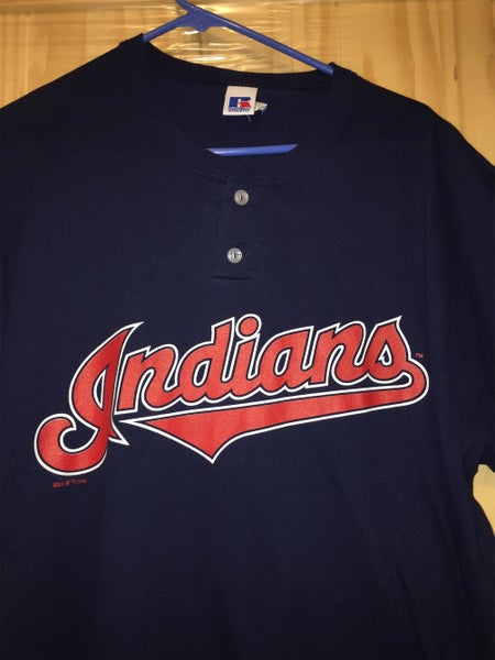 NIKE TEAM CLEVELAND INDIANS JERSEY BUTTON UP SHIRT SIZE M GENUINE