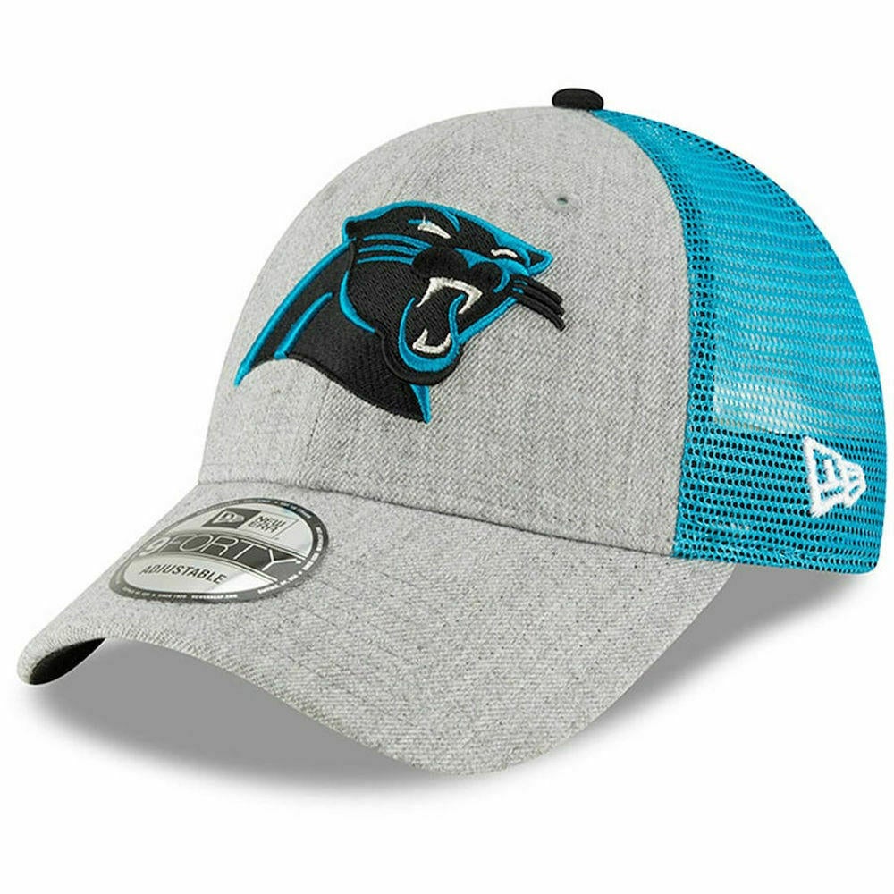 Men's Carolina Panthers New Era White Trucker Mesh 9FORTY Snapback Hat