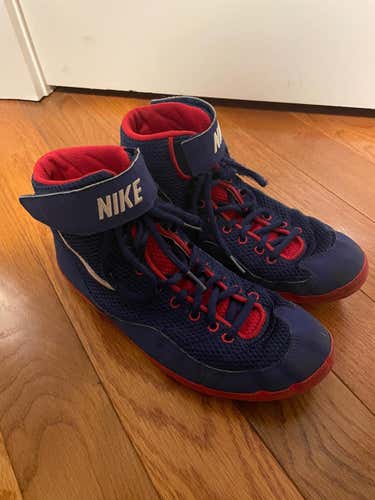 Used Nike Red and Blue Wrestling Shoes Size 10