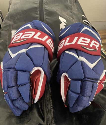 Montreal Canadiens New Bauer Vapor 1X Pro 14" Pro Stock Gloves
