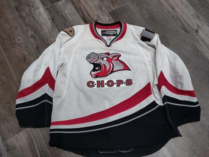 white pro-stock AHL Iowa Chops jersey with socks