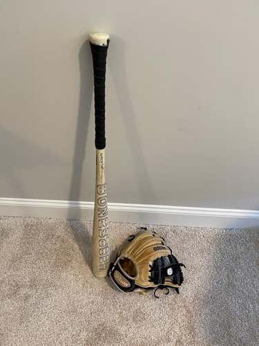 Warstic Bonesaber BBCOR (-3) 30/33 - AND -  Wilson A2000 Infielders glove