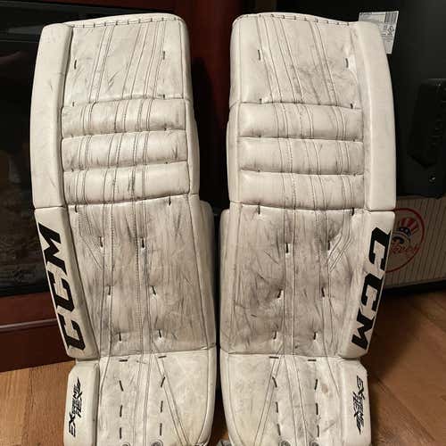 White Senior 34" CCM Extreme Flex II  Goalie Leg Pads
