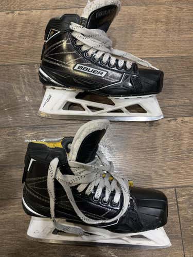 Used Junior Bauer Supreme 1S Hockey Goalie Skates Regular Width Size 6.5