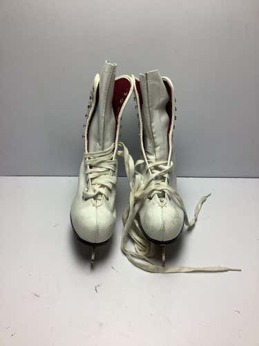 Used White Fig Skates Senior 8 Ice Skates Womens Figure Skates