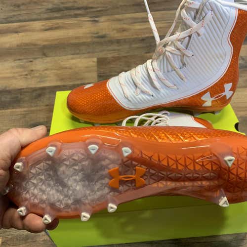 Orange Men's Molded Cleats High Top