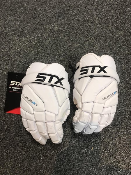 White New Player's STX Surgeon 400 12" Lacrosse Gloves