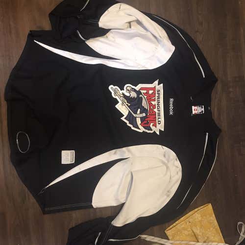 Black Adult Goalie Cut Reebok Pro Stock Jersey Springfield Falcons
