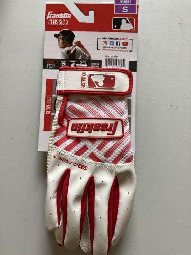 Franklin Classic X Women's Fast Pitch Batting Gloves Red/White Free Shipping