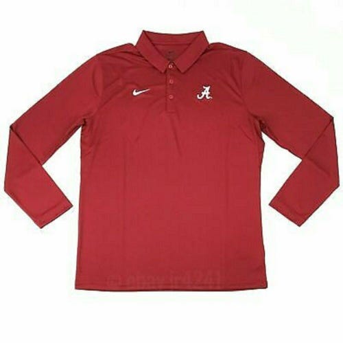 NWT Nike Alabama Crimson Tide Authentic Long Sleeve Polo Men's Size L