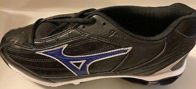 NIB Mizuno 9 Spike Classic Low G5 Men's Baseball Shoes Black/Royal Blue