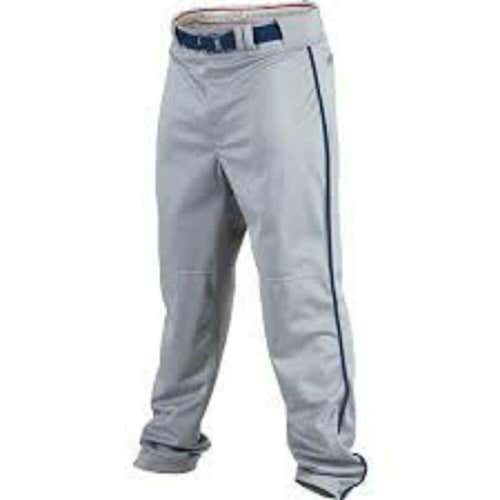 New W/O Tags Rawlings Youth Semi-Relaxed Fit Piped Baseball Pants Grey/Blk Sz. M