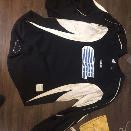 Black Adult Goalie Cut Reebok Pro Stock Jersey OHL