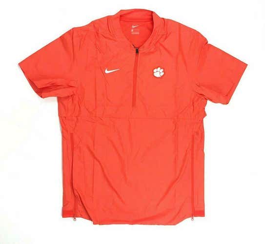 NWT Nike Clemson Tigers 1/4 Zip Short Sleeve Coach's Jacket Orange Men's M