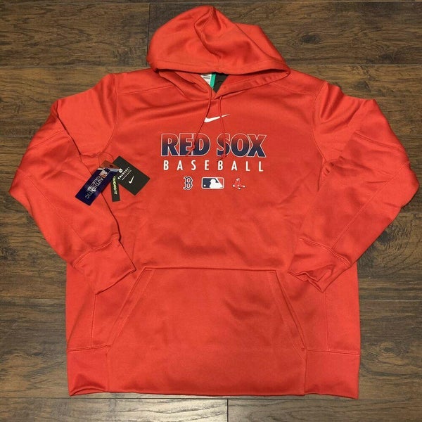 Nike Mens Boston Red Sox Sweatshirt Hoodie Center Swoosh Extra Large Red XL