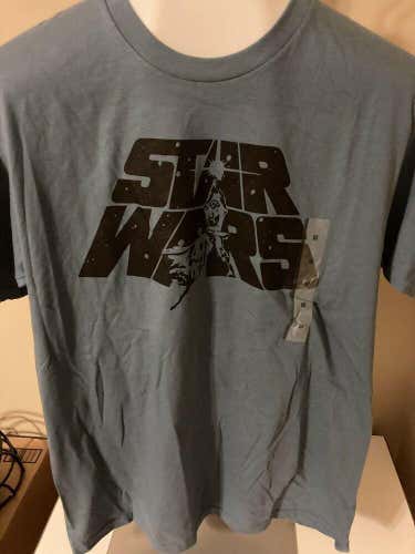 NWT Mens Star Wars Graphic T-Shirt Blue M Free Shipping