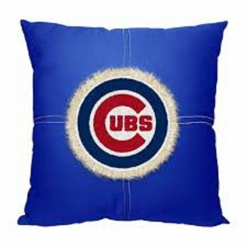 New Officially Licensed Chicago Cubs Letterman Pillow 18" X 18" Free Shipping