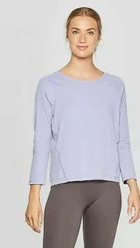 NWT C9 By Champion Long Sleeve Woven Pieced Top Lt Purple XS Free Shipping