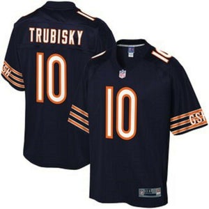 Chicago Bears Jersey Adult Large Blue Orange Football Mitchell Trubisky  Nike Men