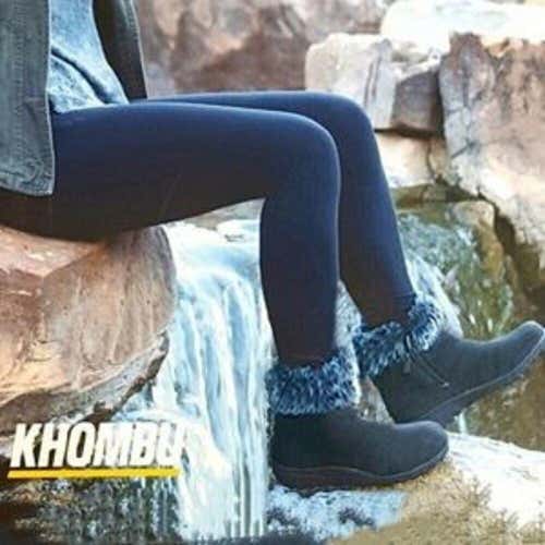 NIB Khombu Jessica Women's Lined Suede Boots in Black Free Shipping