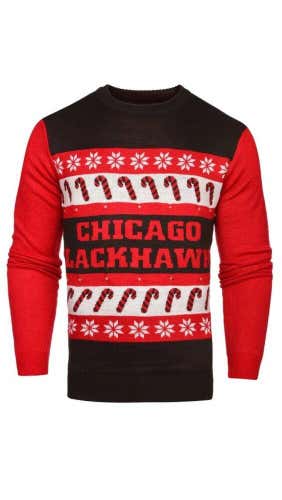 NWT Chicago Blackhawks Officially Licensed LED Ugly Sweater Free Shipping