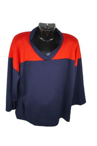 XTREME BASICS YTH S/M DARK BLUE RED HOCKEY JERSEY - YOUTH SMALL MEDIUM USED