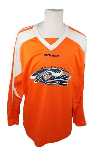 CALIFORNIA WAVE ICE HOCKEY AMATEUR CLUB - BAUER ORANGE JERSEY ADULT SMALL USED