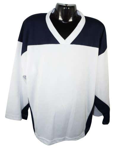 XTREME BASICS YTH S/M WHITE BLACK HOCKEY JERSEY - YOUTH SMALL MEDIUM USED