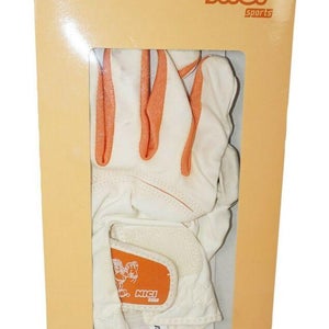 NICI SPORTS 2ND GOLF EDITION - MENS LEFT SMALL GOLF WHITE LEATHER GLOVE USED