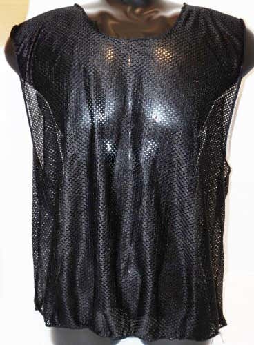 MEN LARGE HOCKEY SR TANK SLEEVELESS JERSEY GENERIC BLACK ADULT ICE ROLLER USED