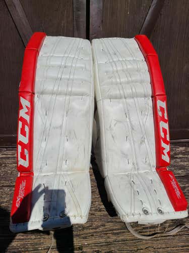 Red Used Senior 33" CCM Extreme Flex II Goalie Leg Pads