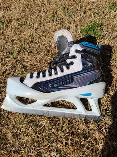 Used Senior Bauer Reactor 9000 Hockey Goalie Skates Regular Width Size 10.5