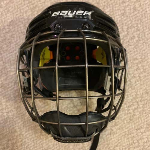 Black Used Small Bauer Re-Akt 75  Helmet Combo With XS Re-akt Cage
