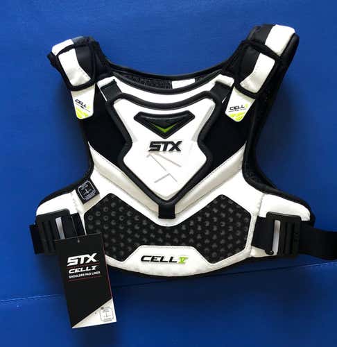 New Lax Lacrosse Medium STX Cell V Shoulder Pads Speed Liner with Hard Shell NWT
