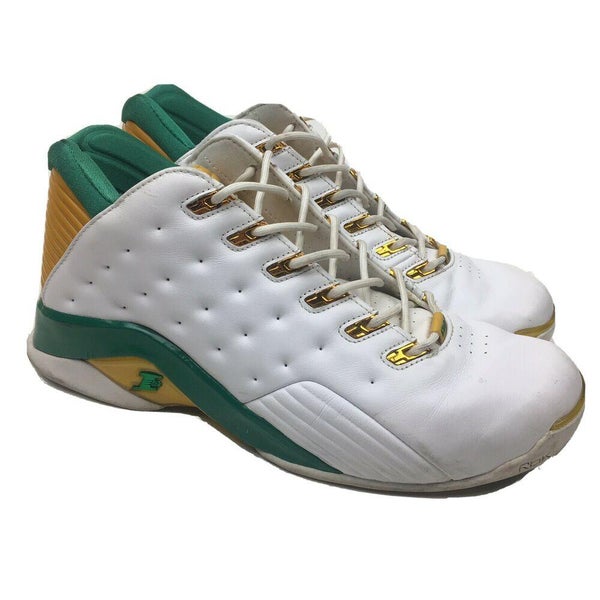 Reebok Iverson Answer VII (7) Basketball Sneaker Bethel Green/Yellow Sz  9.5