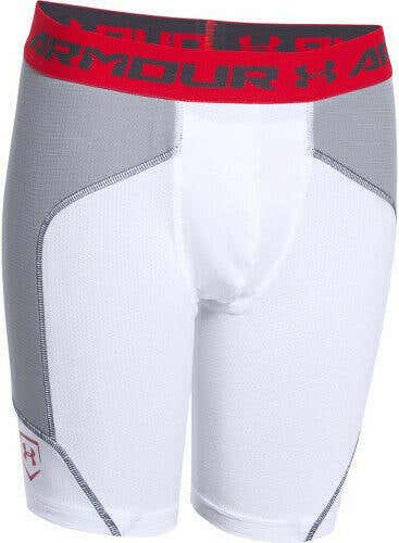 Under Armour Boys Compression Spacer Fitted Baseball Slider 1271187-100 WHITE