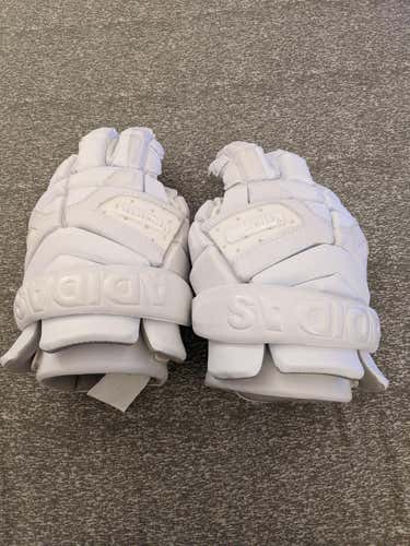 White New Player's Adidas Freak Lacrosse Gloves 12"