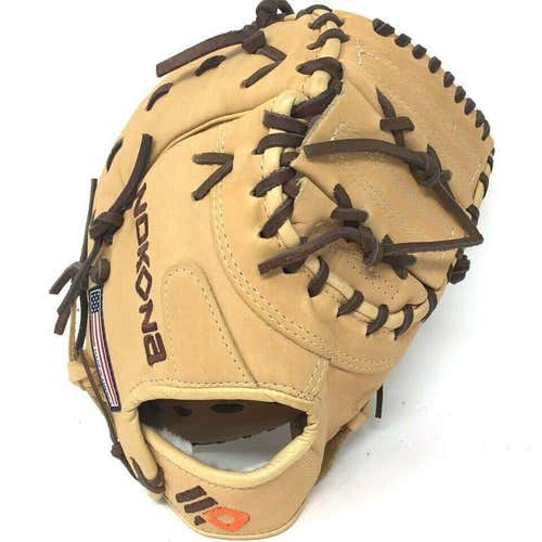S-130C-Tan-RightHandThrow Nokona Alpha Select Baseball First Base Mitt 14U Tan 1