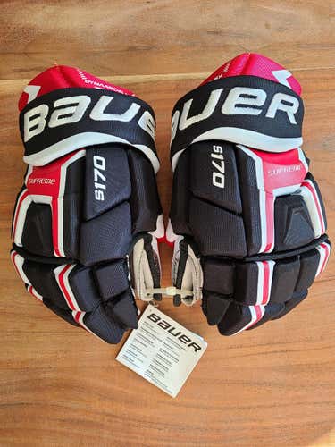 Black/Red New Senior Bauer Supreme S170 Gloves 13"