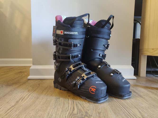 SALE! Used 2021 Men's Rossignol AllTrack Pro 100 Ski Boots with SuperFeet Green