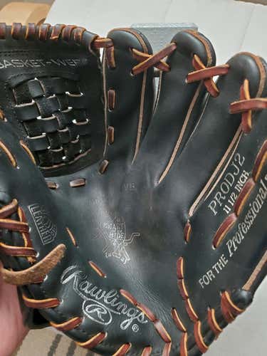 Used Rawlings PRODJ2 Right Hand Throw Heart of the Hide Baseball Glove 11.5"