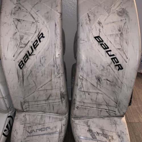 White Senior 34" Bauer Vapor 1X  Goalie Leg Pads