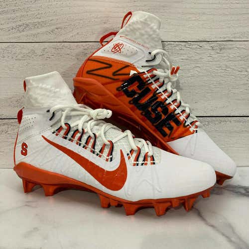 Nike Alpha Huarache 7 Elite Mid Syracuse PE Lacrosse Cleats BV0861-103 sz 12.5