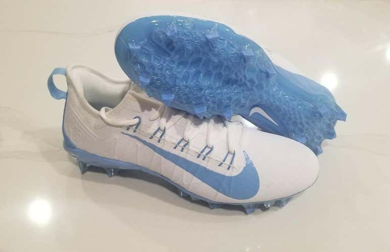 Nike Alpha 6 Huarache Elite Lacrosse north carolina colorway cleats - White / Valor Blue  size 14