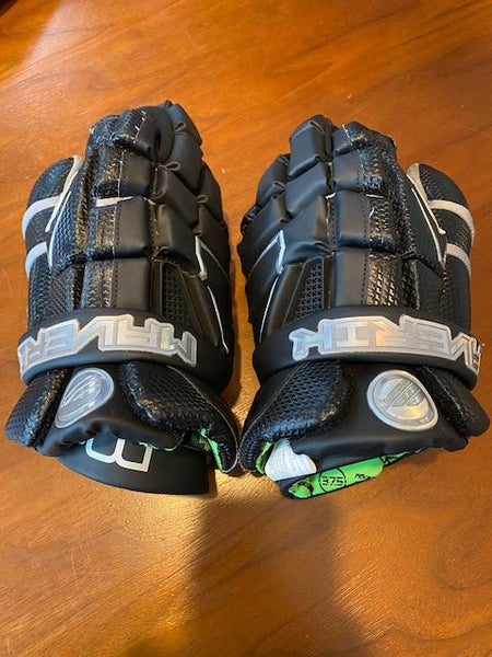 Black Used Maverik M4 Goalie Gloves 13"