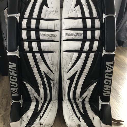 Black Senior 35" Vaughn Velocity V4 Goalie Leg Pads