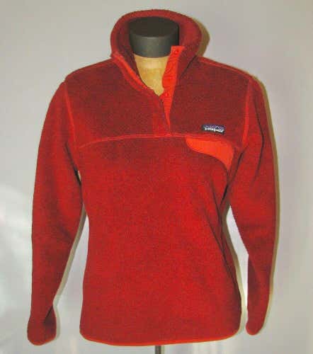 Patagonia Women's Red Re-Tool Snap-T Fleece Pullover Fleece Jacket - Size Medium