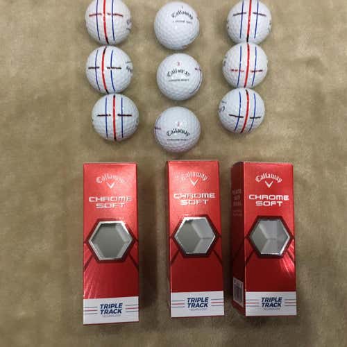 WhiteUsed Callaway Chrome Soft Triple Track 9 Total Balls
