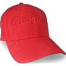 Cleveland Golf Tonal Plaid Flexfit Hat Small/Medium Red Cap CG NEW